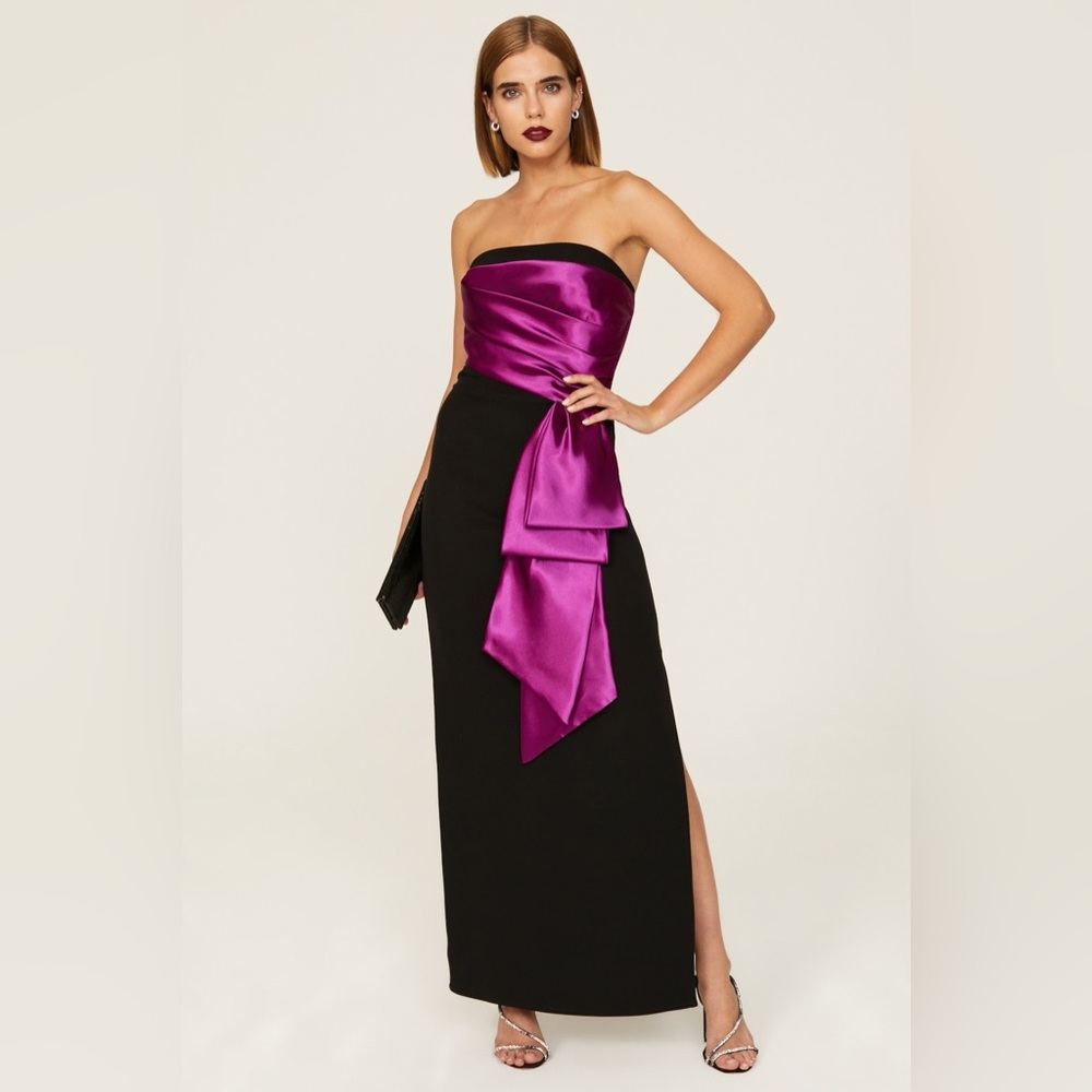 Shoshanna Strapless Black and Purple Dress